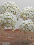 Silk Rose & Orchid Wedding Centerpiece: Elegant White Floral Arrangement wedding flower