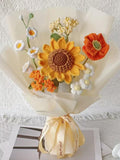 Crochet Sunflower Bouquet: Handmade Everlasting Sunflower Floral Gift Bouquet