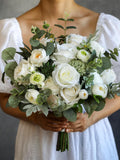 Handcrafted Silk Wedding Bouquet: Ranunculus, Succulents Bouquet