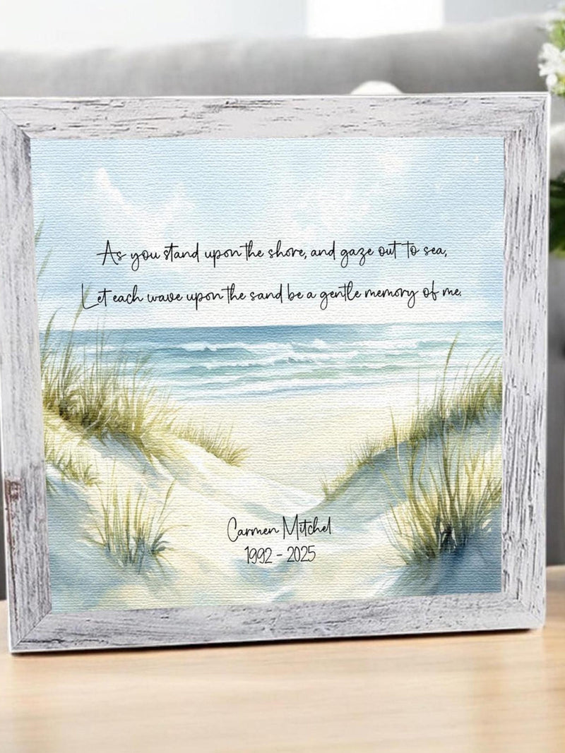 Personalized Beach Watercolor Sympathy Gift | Coastal Ocean Memorial | Loss of Father, Mother, Grandparent | 8x8" or 10x10 Framed Sympathy sympathy flower
