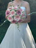 Pink Bridal Bouquet Ð Roseate Dream Ð Handmade Crochet Peony Rose, Keepsake Wedding Flowers, Blush & Cream Bridal Bouquet Bouquet
