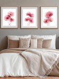 Pink Coral Floral Art Set, Watercolor Flower Prints (Digital Download) flower spore