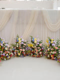 Pastel Meadow-Inspired Ground Floral Arrangements Ð Wedding Ceremony Aisle or Backdrop Decor wedding flower