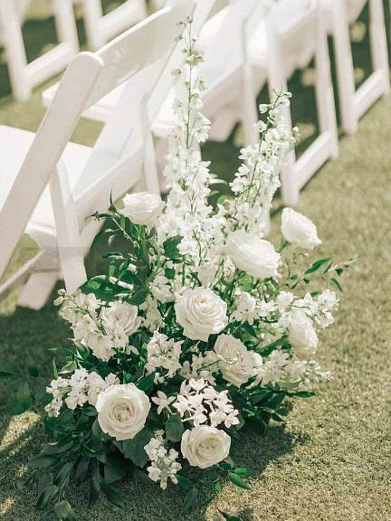 Wedding Aisle Flower,Ground Flowers,White Rose Flower Row,Wedding Flower Centerpiece,Wedding Flower Garland,Floor Floral Eucalyptus wedding flower