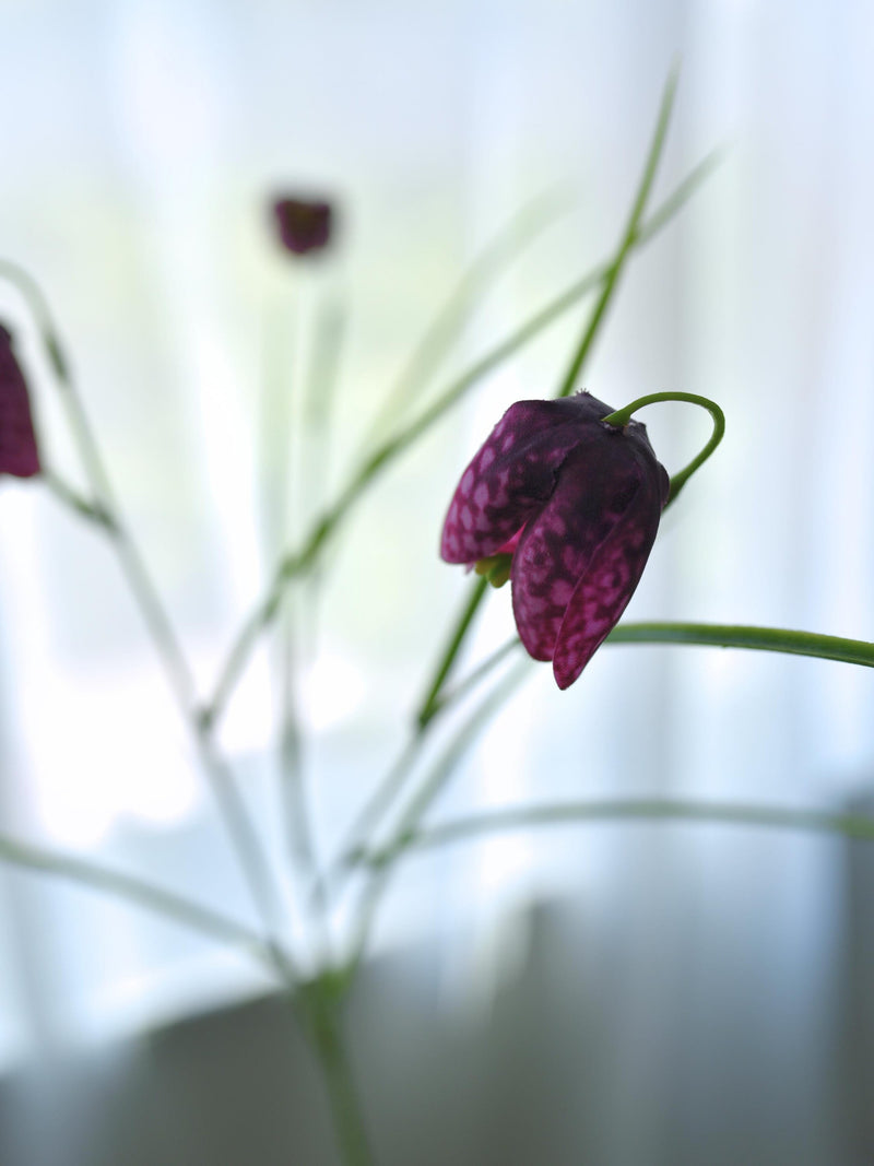 Faux Purple Fritillaria Flower Stem - Silk Floral / Wedding / Bouquet / Arrangement / Vase Centerpiece / Home Decor / Design / Event / Gift silk flower