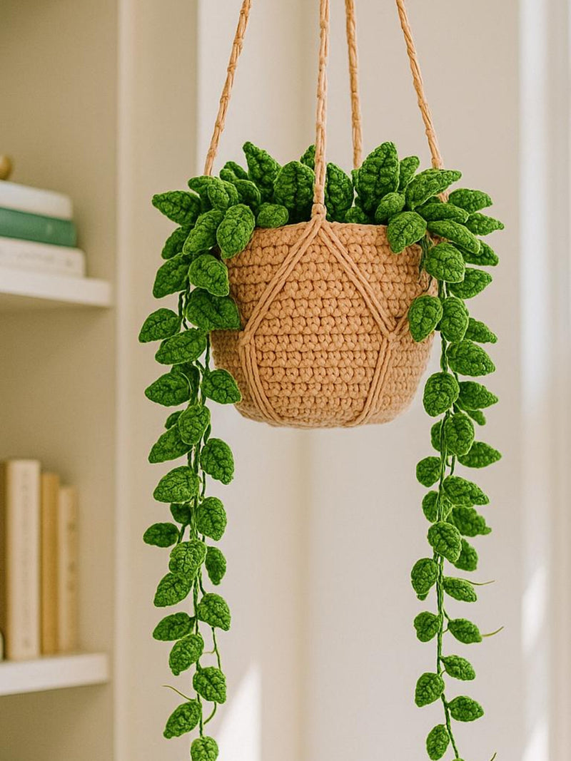 Crochet Hanging Vine Plant Ð Realistic Trailing Houseplant Decor, Handmade Faux Greenery, Zero-Maintenance Plant Gift faux plants