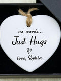 Thinking of You Gift, No Words Just Hugs, Sympathy Keepsake, Friend Gift, Family, Positive Quote, Thinking Of You Sending Love Tough Times sympathy flower