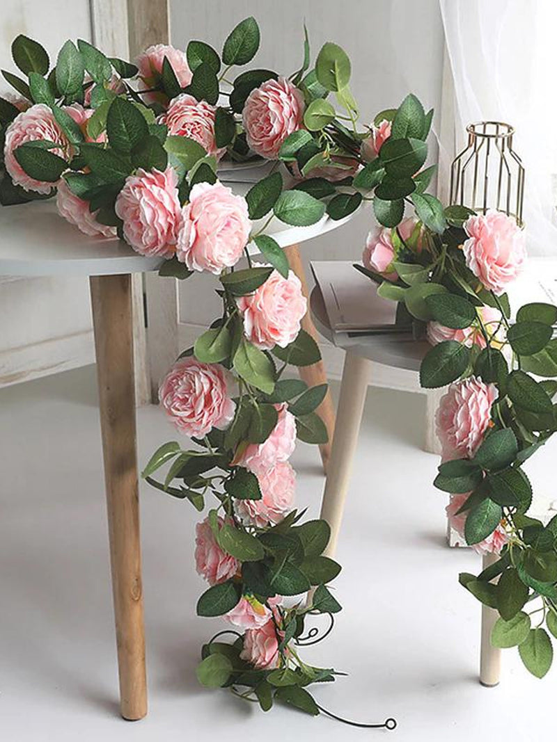 Silk Peony & Ivy Garland: Wedding Home Decor FLOWER DELIVERY