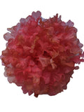 M&S Schmalberg 5" Hydrangea Hand Dyed Coral Pink Silk Flower Brooch Pin - Made in USA silk flower