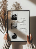 Personalised Anniversary Gift, Custom Photo Print with Calendar, Romantic Keepsake, Couple Wall Art, Gift for Him or Her ANNIVERSARY