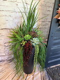 Faux succulent planter drop in, faux urn filler , planters for porch, urn filler for Fall, potted faux plants, container gardens, succulent faux plants