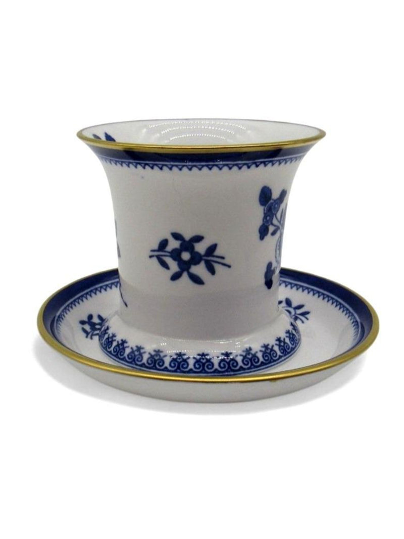 SPODE Gloucester Blue and White Floral Cup Saucer England Vintage-US Duties Prepaid flower spore