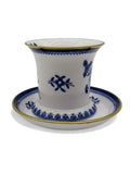 SPODE Gloucester Blue and White Floral Cup Saucer England Vintage-US Duties Prepaid flower spore