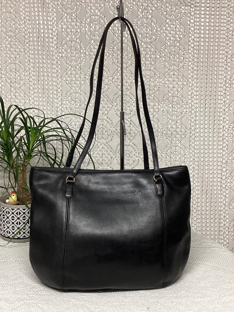 Coach Women's Vintage Leather Handbag Double Handle Coach 9998 Tote Bag silk flower