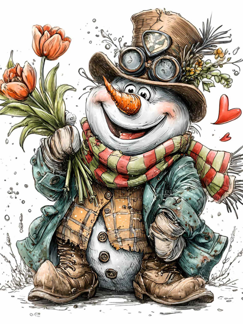 15 PNG Valentine snowman clipart Ð love bouquet PNG Ð perfect for romantic crafts, winter cards, floral prints, cute seasonal projects Love Romance Flower