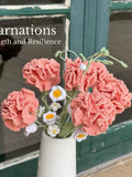 Handmade Crochet Sympathy Carnation Bouquet for Lasting Memorial Condolence Arrangement Gift January Birth Flower Remembrance Yarn Flowers sympathy flower