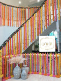 10 PCS 5 feet long Pink Marigold Garlands Indian Wedding Diwali Decor Haldi Mehndi house warming flower