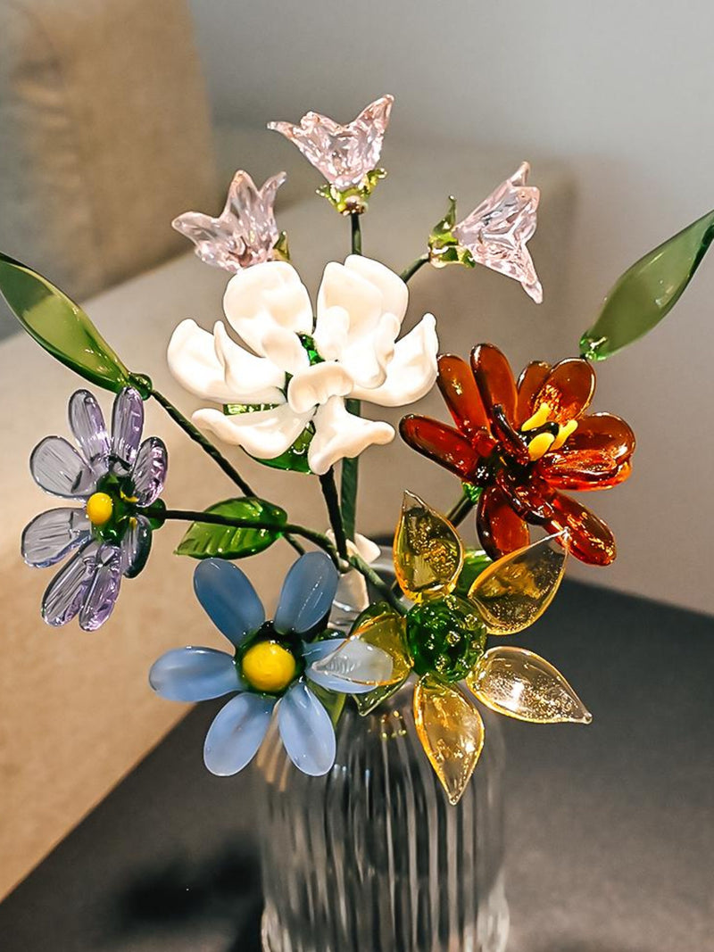 Stained Glass Birth  Flower Custom Bouquet Gift for Her Mom Birthday Anniversary Wedding Home Decor Thoughtful Present Table Livingroom birthday flower