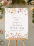Wildflower Garden Party Welcome Sign: Editable Birthday Decor (Printable Canva Template) birthday flower