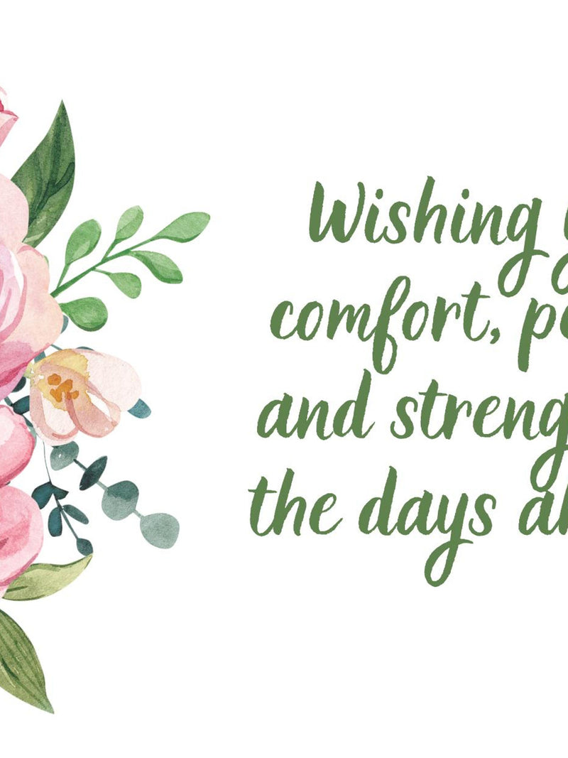 Comfort and Peace Sympathy Card Ð Printable Floral Grief Support Ð Digital Download sympathy flower