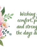 Comfort and Peace Sympathy Card Ð Printable Floral Grief Support Ð Digital Download sympathy flower