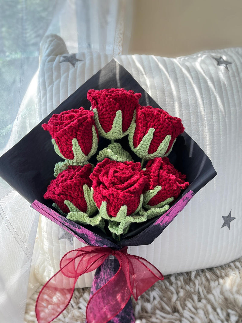Handmade Crochet Flowers Bouquet: Milk Cotton Yarn, Everlasting Blooms ANNIVERSARY