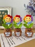 Crochet Sunflower Forget-Me-Not Potted Plant: Emotional Support Gift sympathy flower