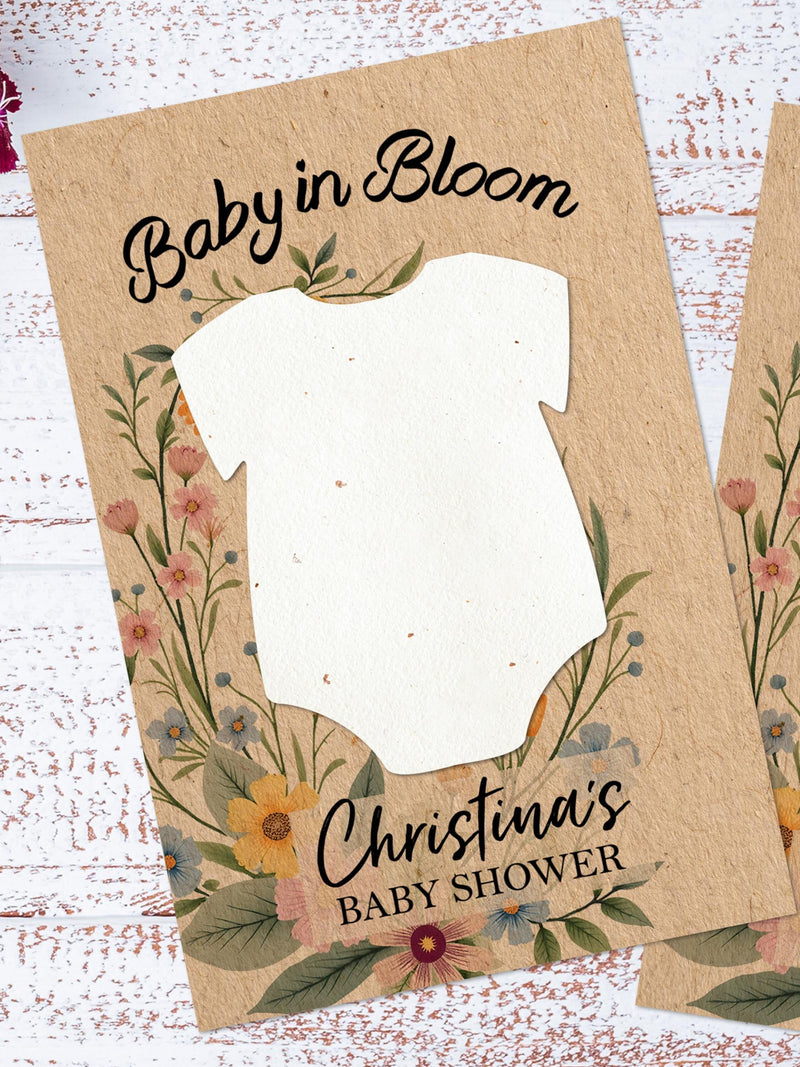 Bulk Plantable Onesie-Shaped Seed Paper, Flower Seed Paper Cards for Baby Shower Favors, Baby in Bloom Eco-Friendly Gifts, Plantable Favors seeds bulk