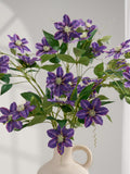33" Faux Clematis Branch - Artificial Flower - Deep Purple silk flower