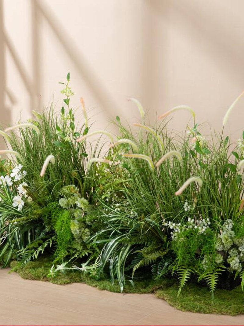Artificial Grass Arrangement with White Orchids: Wedding & Home Decor faux plants