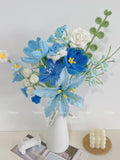 Crochet Blue Lily Bouquet,Rose,Tulip,Daisy,Lily of the valley Bouquet,Forever Flowers,Birthday,Anniversary,Congratulations,Mother's Day Gift Bouquet