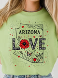 Arizona Love Floral Heart Desert Romance Style State PNG: Sublimation Design Dtf Tshirt Png Digital Download Love Romance Flower