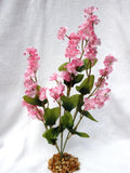 11 in. Two-tone PINK Soft Silk Baby's Breath FLOWER plant w/ Stone base silk flower