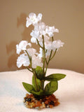 5.5" Small Bright WHITE Soft Silk Baby's Breath FLOWER  plant, Stone base silk flower
