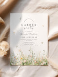 Wildflower Birthday Invitation Garden Party Invite Floral Woman Birthday Editable Template Spring Flowers Butterfly Birthday Invite Girl birthday flower