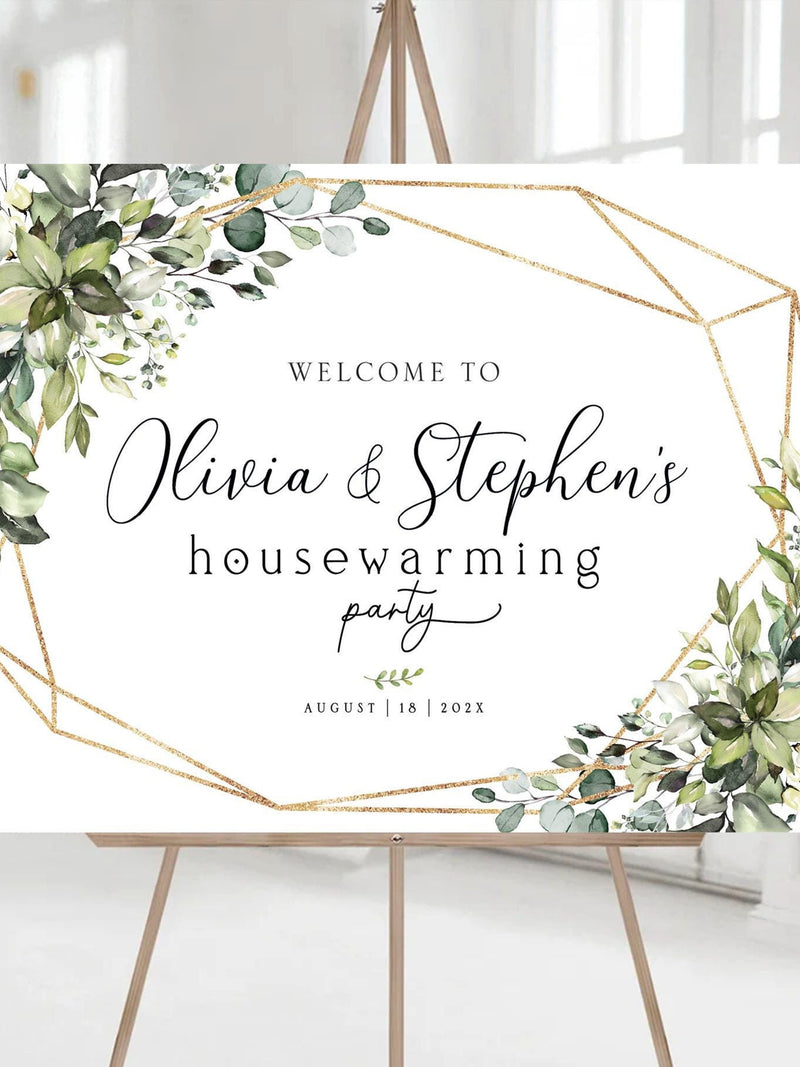 Housewarming Welcome Sign, Housewarming Party Sign, Housewarming Party Decor, Housewarming Invitation, Housewarming decorations, Greenery house warming flower