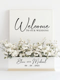 Custom Wedding Welcome Sign Vinyl Decal, Flower Box or Planter wedding flower