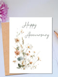 Anniversary Card for Couple Elegant Floral Happy Anniversary Card Soft Colors for Her Anniversary Card for Wife ANNIVERSARY