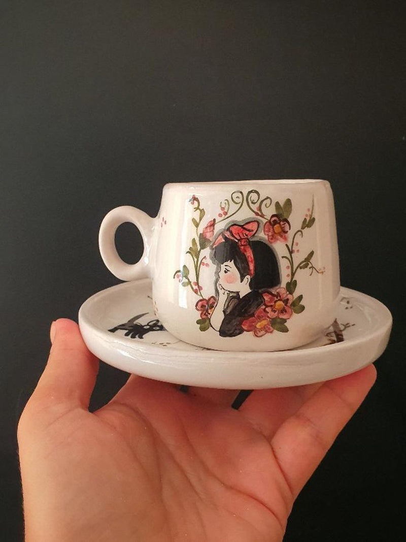 Kiki's Delivery Service Mug: Handmade Ceramic Coffee & Tea Cup FLOWER DELIVERY