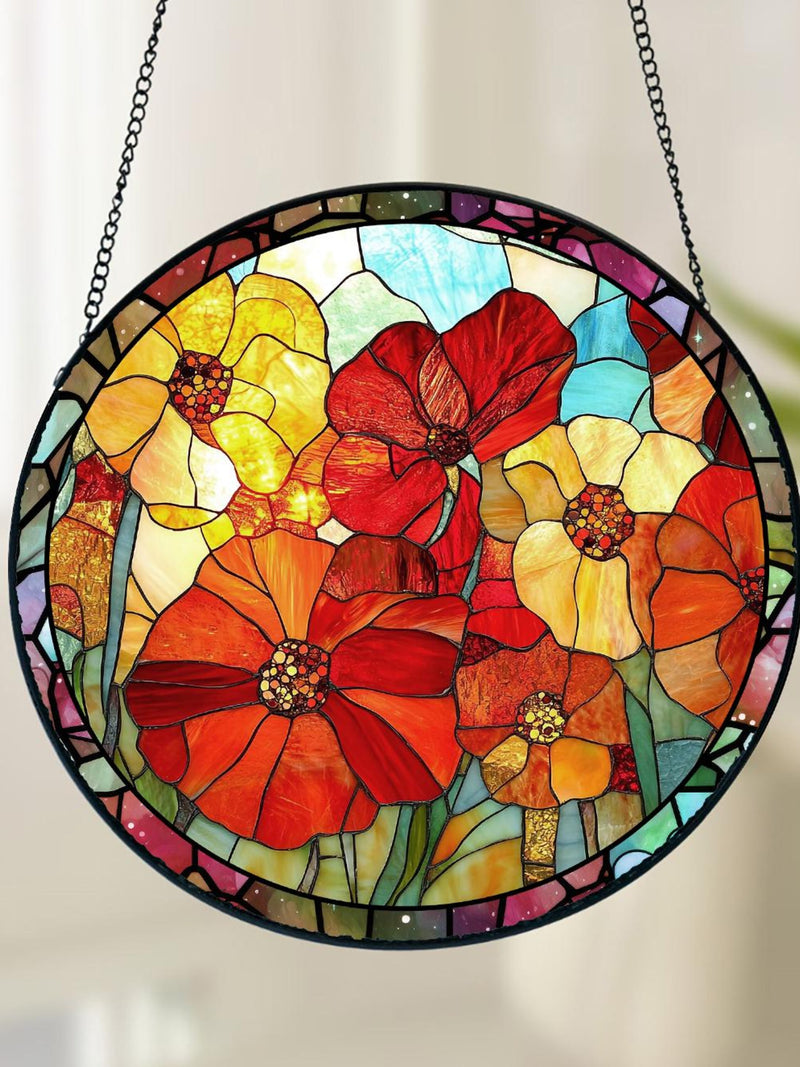 Personalized Birth Month Flower Stained Glass Suncatcher,Custom Flower Window Hanging,Valentines/Birthday Gift For Him/Her/Besties/Mom birthday flower