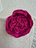 Deep Pink Silk Flower Brooch - Fabric Peony Pin - Boho Corsage silk flower