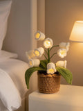 Crochet Lily of the Valley Night Lamp: Handmade Knitted Flower Light  Desk Decoration Mother's Day Flash Night Stand Forever Gift ANNIVERSARY