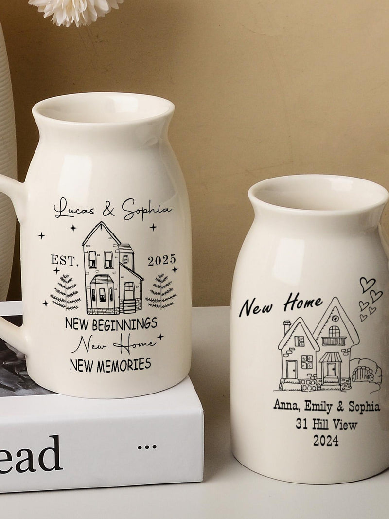 Personalized New Home Gift Jug,First Home Flower Vase,Housewarming Gift For Couple,Moving In Vase,Wedding Bridal Shower Gift,Sweet Home Gift house warming flower