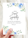 Christian Sympathy Card: Watercolor Floral Bible Verse (Printable 5x7) sympathy flower