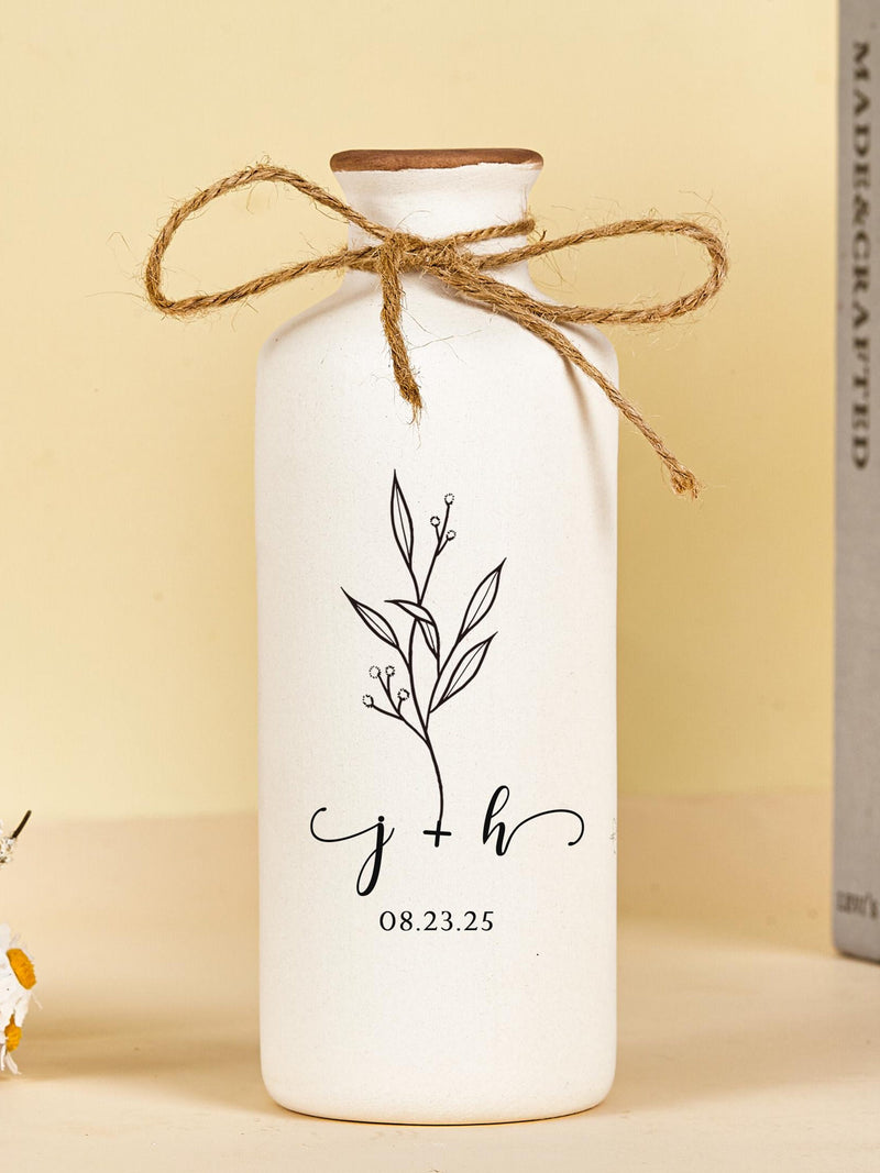 Personalized Ceramic Anniversary Vase: Custom Wedding Flower Pot ANNIVERSARY
