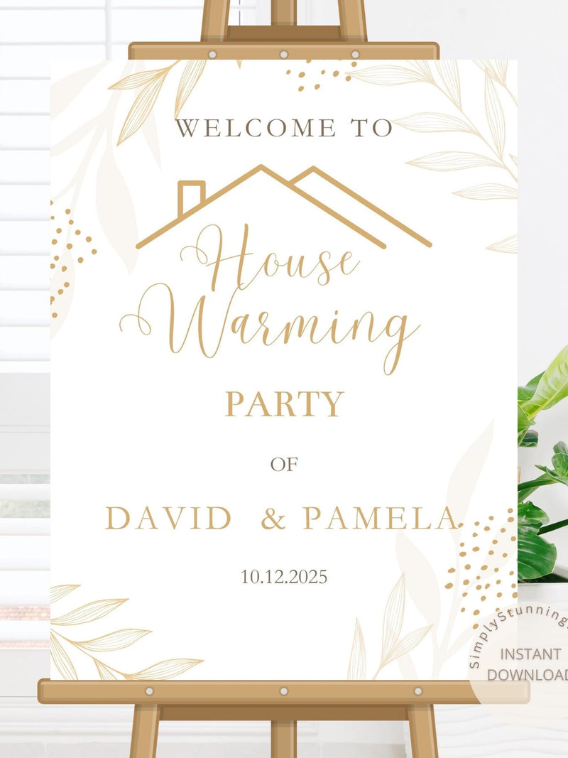 Leafy Floral Housewarming Welcome Sign: Editable Template (Digital Download) house warming flower
