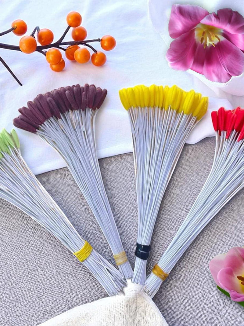 Tulip artificial stamens pollens multiple flowers and floral craft supplies for fake handmade clay flower and wedding gifts card decoration flower spore