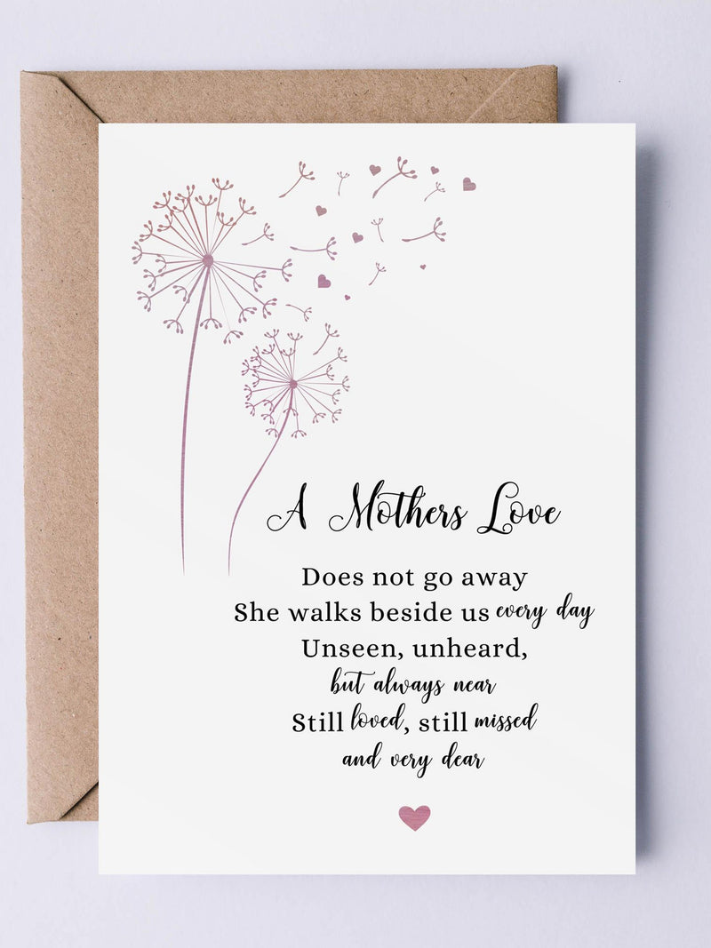 Dandelion Sympathy Card: Thinking of You, Loss of Mother sympathy flower