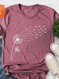 Dandelion Birds Shirt, Birds T-shirt, Birds Graphic Women's Shirt, Graphic Birds, Nature tee, Wild Flower Shirt, Bird Watching Shirt flower spore
