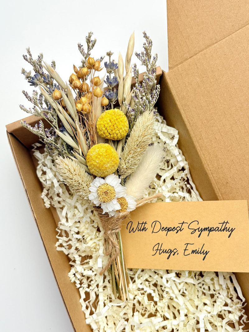 Meaningful Sympathy Gift for Loss of Loved One, Small Dried Flower Posy, Comforting Bereavement Keepsake, Thoughtful Memorial Present sympathy flower